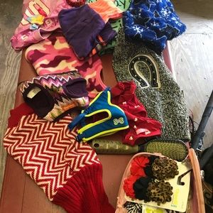 Assortment of Dog Clothes and Accessories